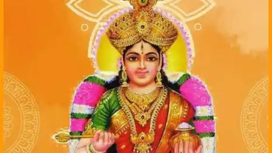 Colorful depiction of Goddess Annapurna, symbolizing prosperity, with the Annapurna Mata Stotram keyword included