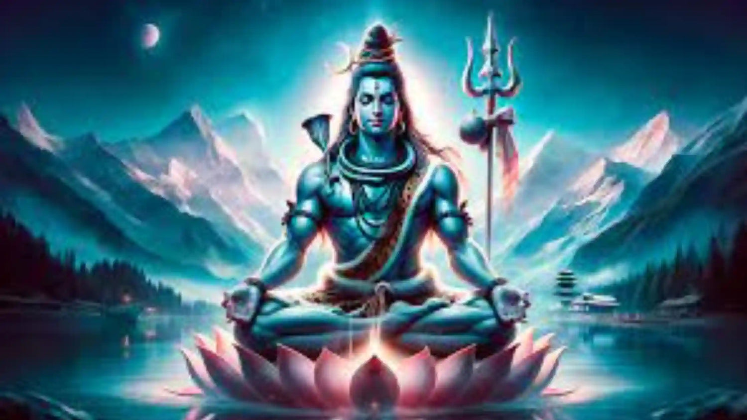 Artistic depiction of Lord Shiva meditating on a lotus, symbolizing Shiv Shankar Ji Ki Aarti