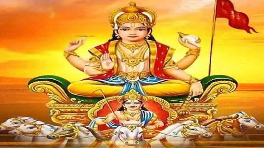 Artistic depiction of Aditya Hridyaya Stotram with Lord Surya on a chariot led by horses
