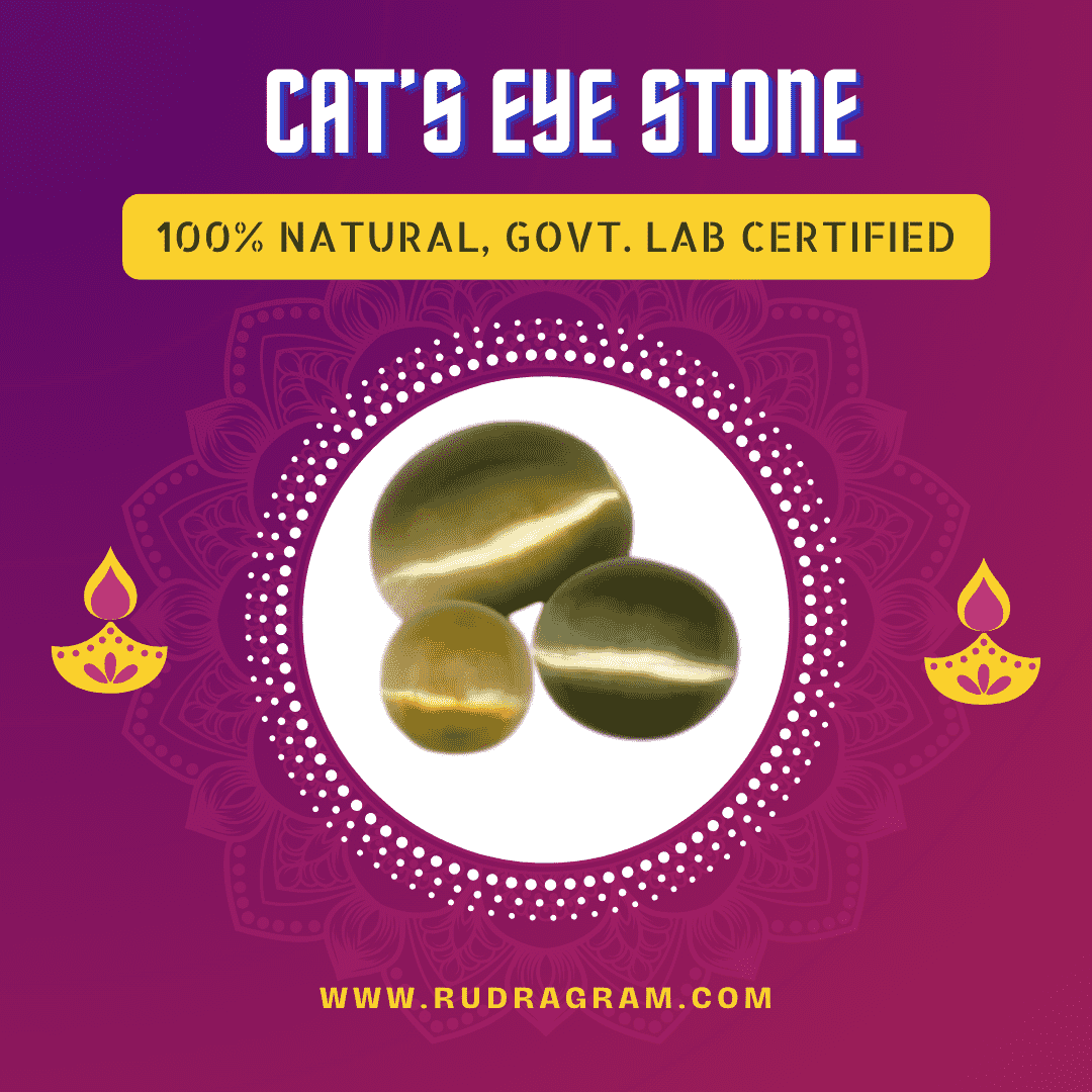 Cat's Eye gemstone offered by RudraGram, 100% natural and government lab certified, ideal for purchase online