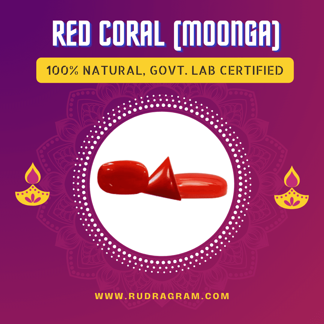Buy Red Coral Gemstone 100% natural and government lab certified from RudraGram