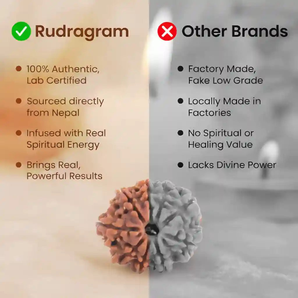 Comparison between Rudragram and other brands on a beige and gray background