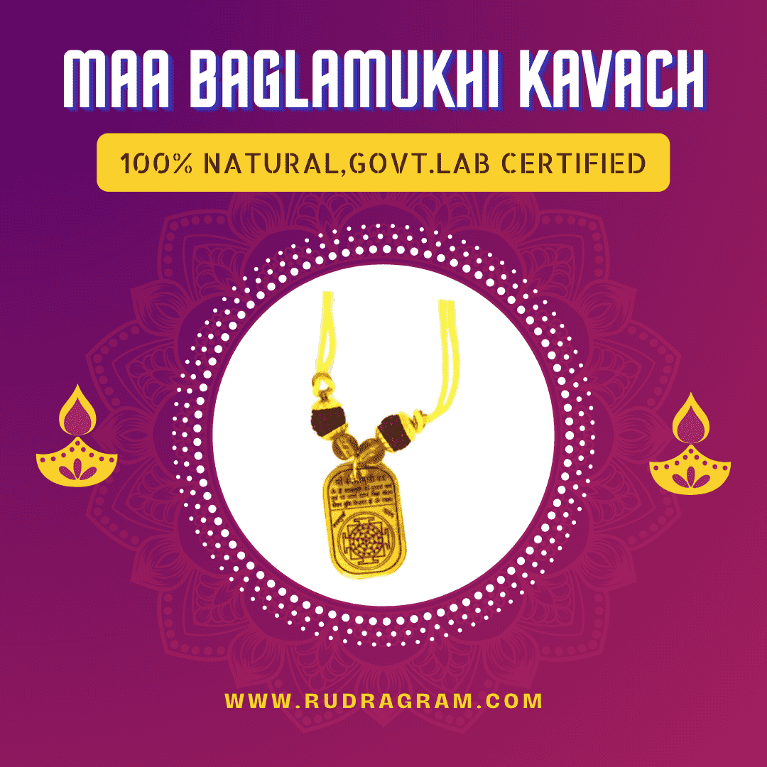 Maa Baglamukhi Kavach Pendant with 100% Natural and Government Lab Certified Materials