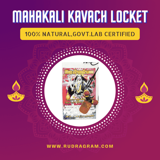 Mahakali Kavach Pendant, 100% natural and government lab certified for spiritual protection