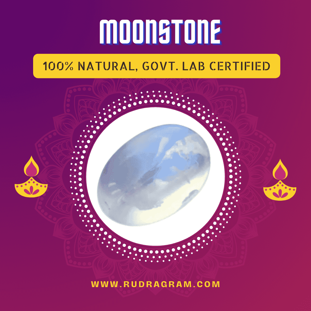 RudraGram Natural Moonstone Gemstones - 100% Certified
