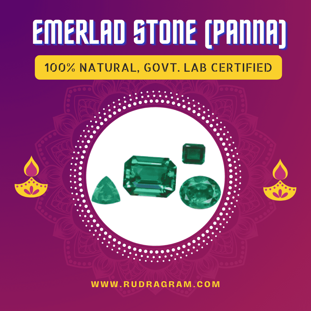 Natural emerald stone for sale in various shapes, 100% natural and lab certified by RudraGram