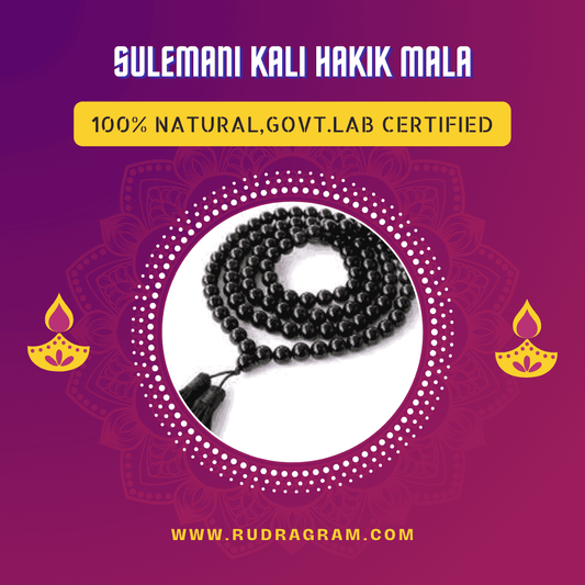 Sulemani Kali Hakik Mala made of 100% natural stones, government lab certified for authenticity