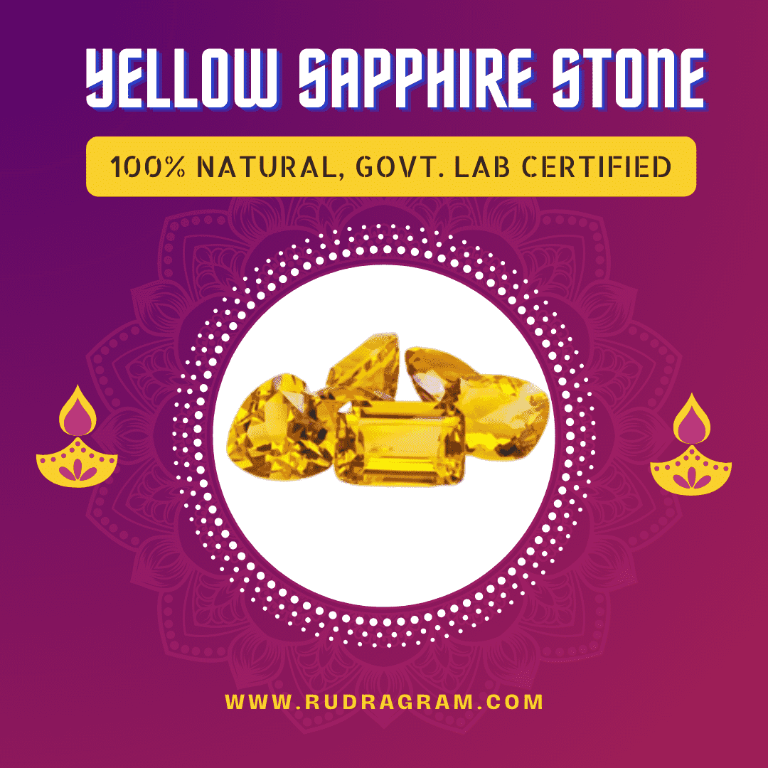 Natural Yellow Sapphire Stone gemstones, 100% authentic and government lab certified
