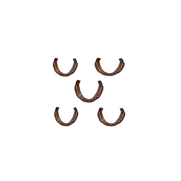 Set of six decorative Black Horse Shoe replicas with a rustic finish for home decor.