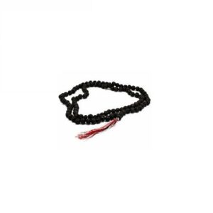 Black Rudraksha Mala with traditional design for spiritual practices and meditation