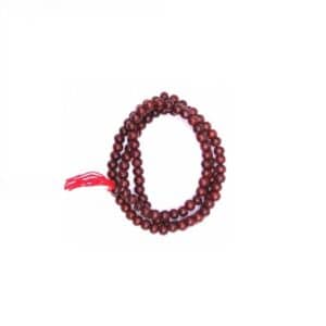 Elegant Red Wooden Mala for meditation and spiritual practices from RudraGram