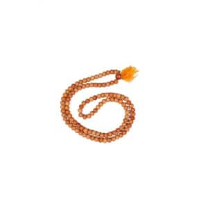 RudraGram White Chandan Mala made from natural sandalwood beads for spiritual practices