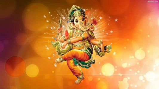 Vibrant image of Lord Ganesha with artistic design representing Shri Sankat Nashan Ganesh Stotram