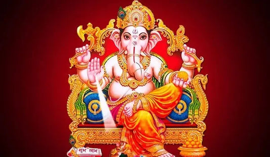 Illustration of Lord Ganesha, symbolizing devotion and spirituality, related to Shri Ganesh Chalisa