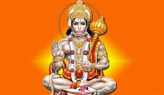 Image of Lord Hanuman holding a gada, representing devotion in the Shri Hanuman Chalisa