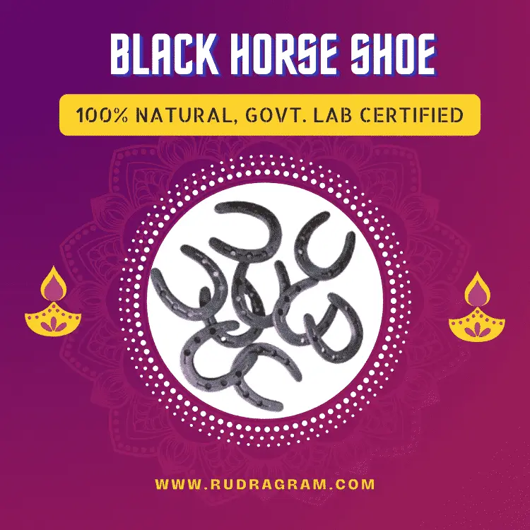 Collection of 100% natural black horse shoe products certified for online purchase