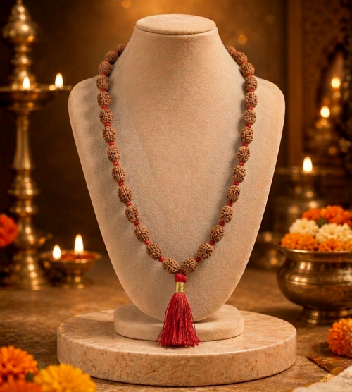 3 Mukhi Indonesian Rudraksha Beaded Mala
