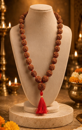 6 Mukhi Nepali Rudraksha Mala 54 Beads for Focus & Power