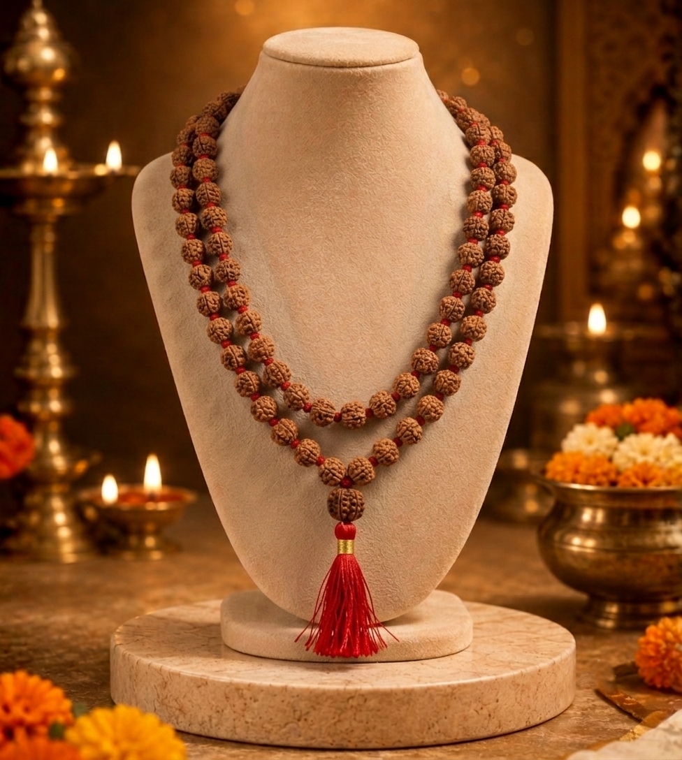 7 Mukhi Indonesian Rudraksha Mala for Prosperity & Success