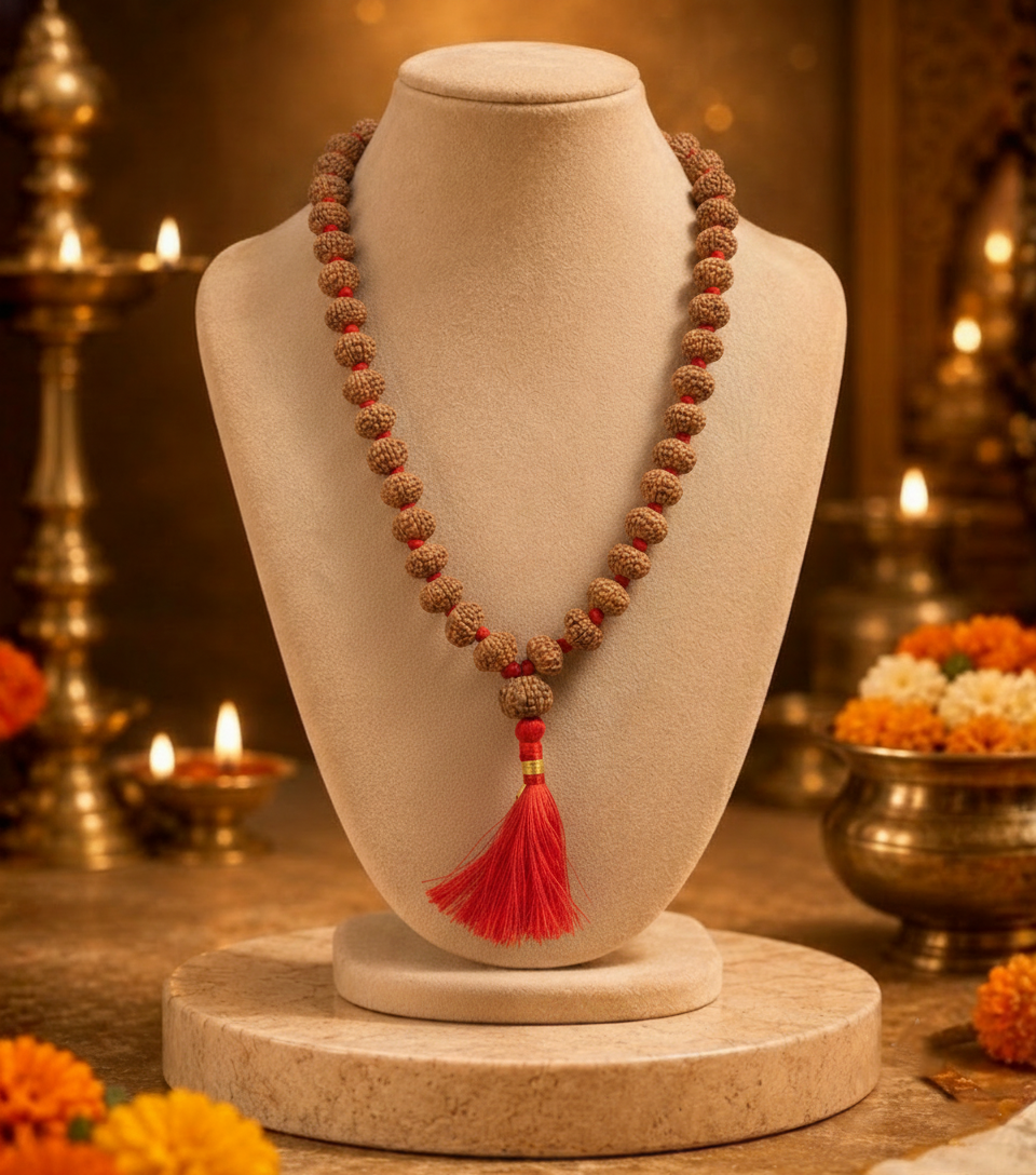 9 Mukhi Indonesian Rudraksha 54 Bead Mala
