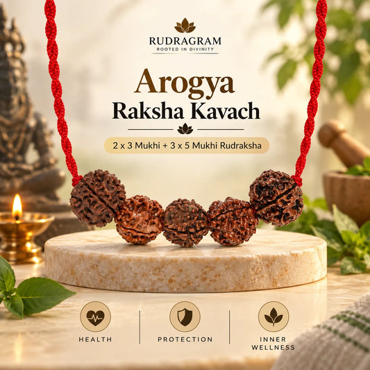 Arogya Raksha Kavach – 3 & 5 Mukhi Nepali Rudraksha