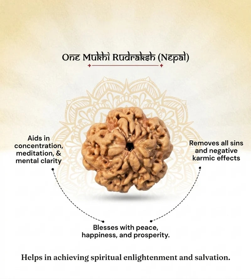 Nepal Origin 1 Mukhi Rudraksha – 100% Natural & Certified