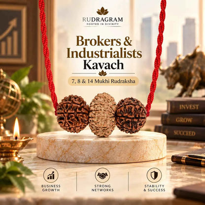 Brokers & Industrialists Kavach – 7, 8 & 14 Mukhi Nepali Rudraksha