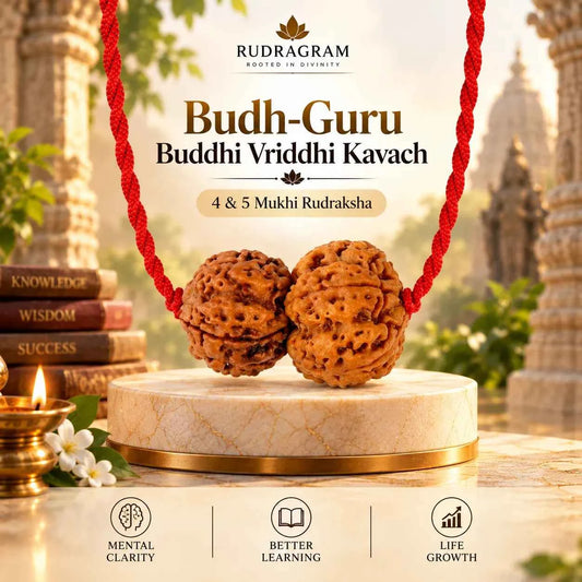 Budh-Guru Buddhi Vriddhi Kavach – 4 & 5 Mukhi Nepali Rudraksha