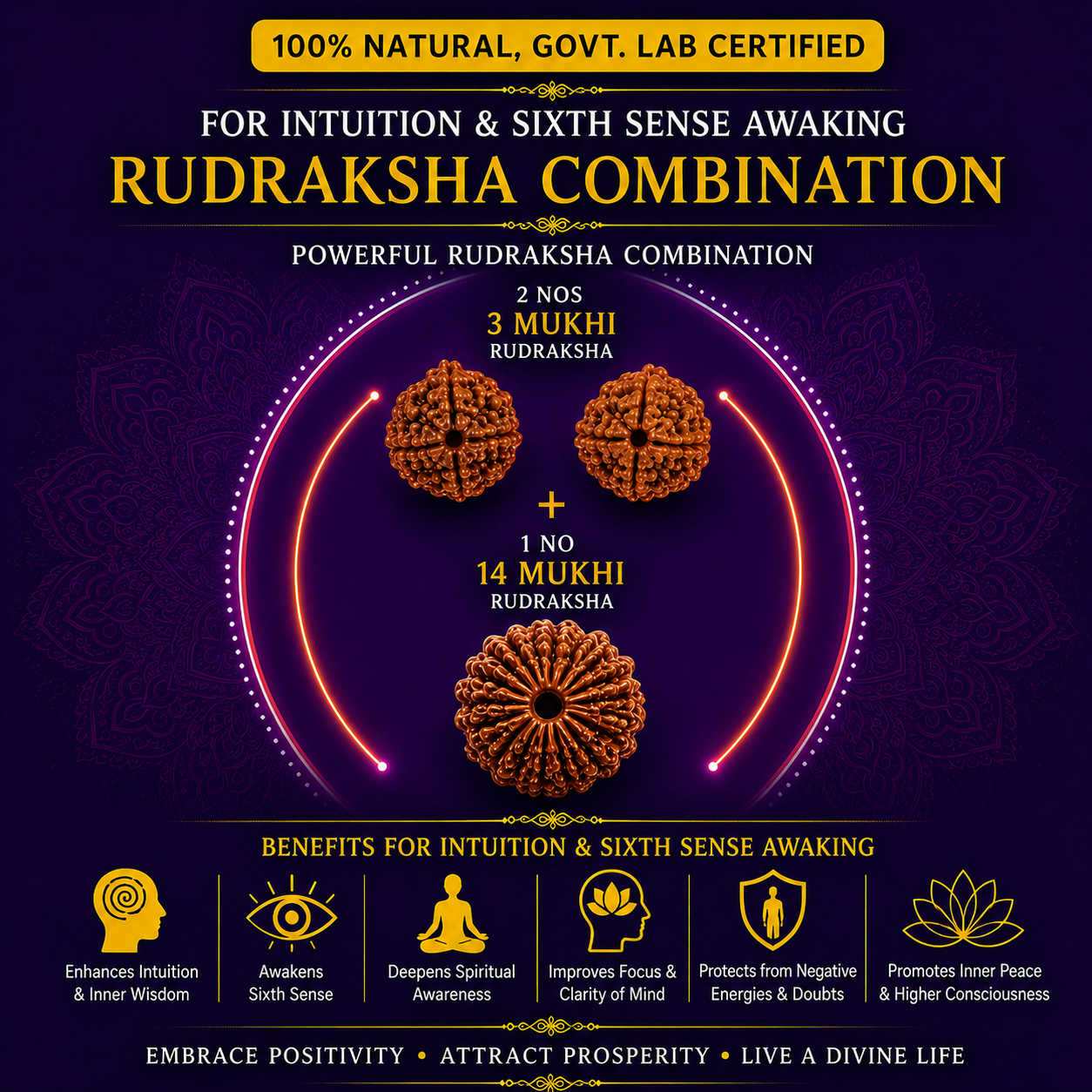 Rudraksha Combination for Intuition & Sixth Sense Awakening