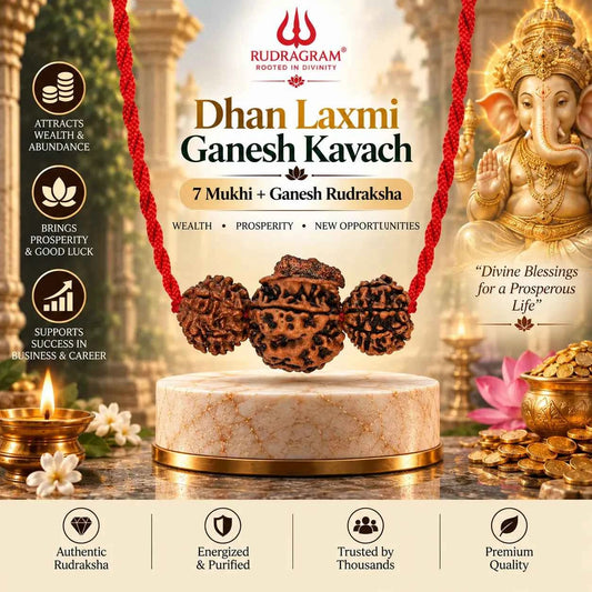 Dhan Laxmi Ganesh Kavach – 7 Mukhi Rudraksha & Ganesh Rudraksha