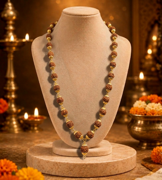 5 Mukhi Indonesian Gold Plated Mala for Spiritual Wear