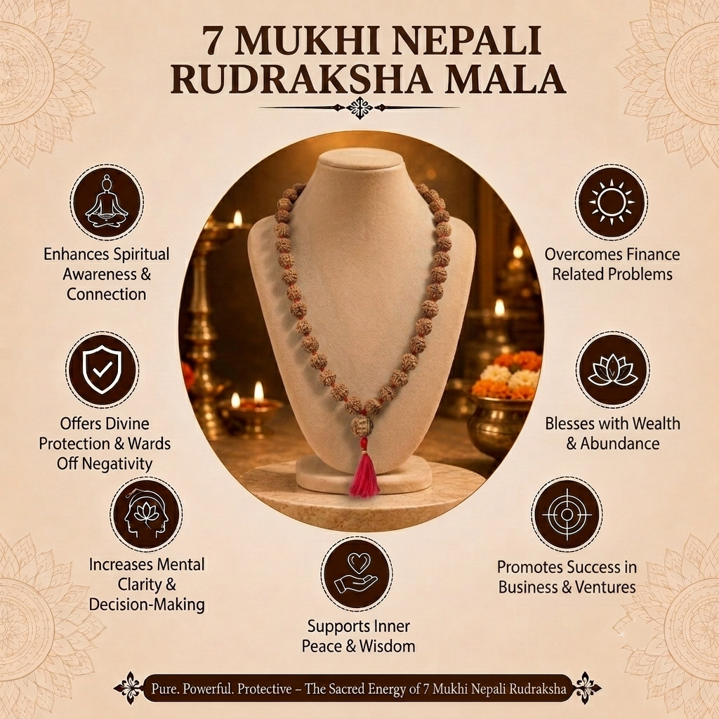 7 Mukhi Nepali Rudraksha Beads Mala