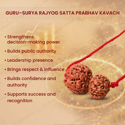Guru-Surya Rajyog Satta Prabhav Kavach – 12 & 5 Mukhi Rudraksha