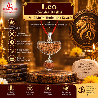 Leo Zodiac (SIngh Rashi) Rudraksha Kavach