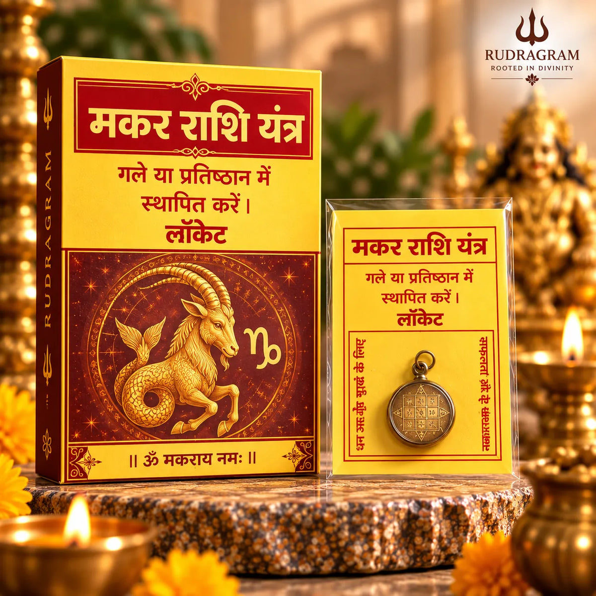 Capricorn (Makar Rashi) Yantra Locket - 100% Natural