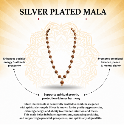 5 Mukhi Indonesian Silver Plated Mala for Peace & Growth