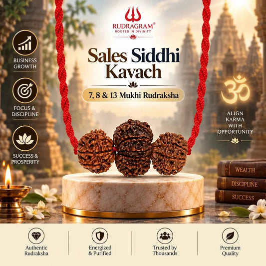 Sales Siddhi Kavach – 7, 8 & 13 Mukhi Rudraksha