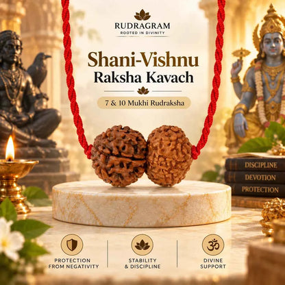 Shani-Vishnu Raksha Kavach – 7 & 10 Mukhi Nepali Rudraksha