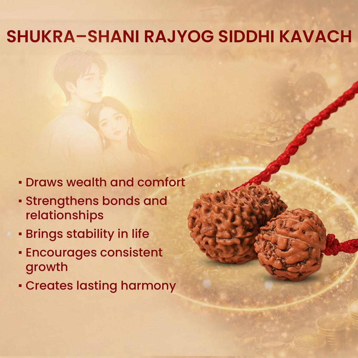 Shukra-Shani Vyapar Rajyog Kavach – 13 & 14 Mukhi Rudraksha