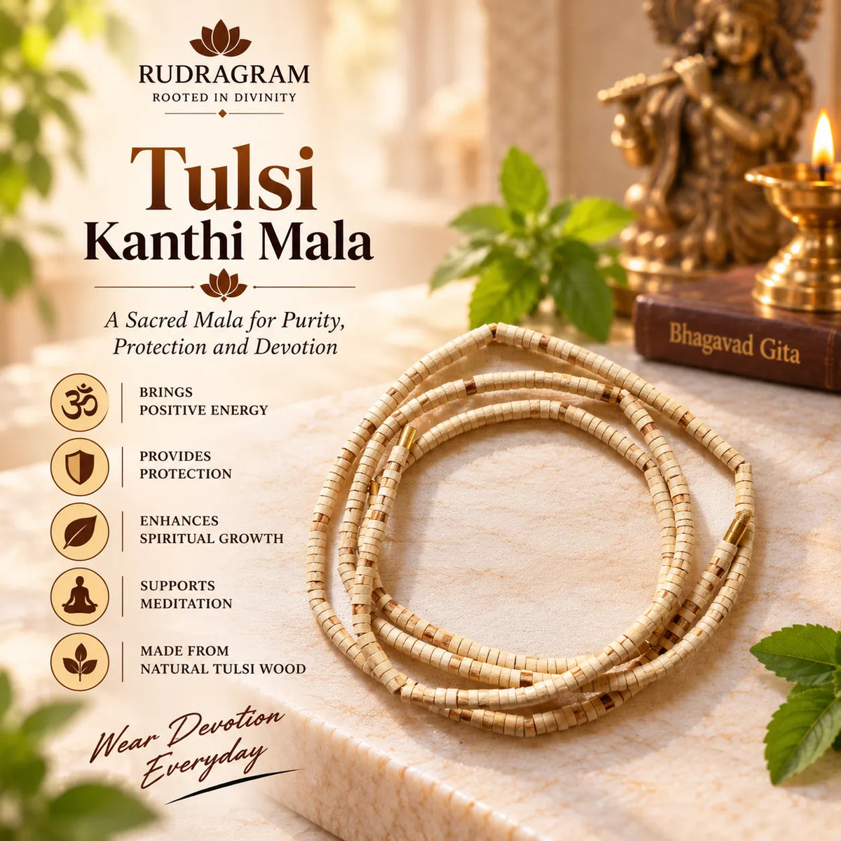 Tulsi Kanthi Mala – 100% Natural & Certified