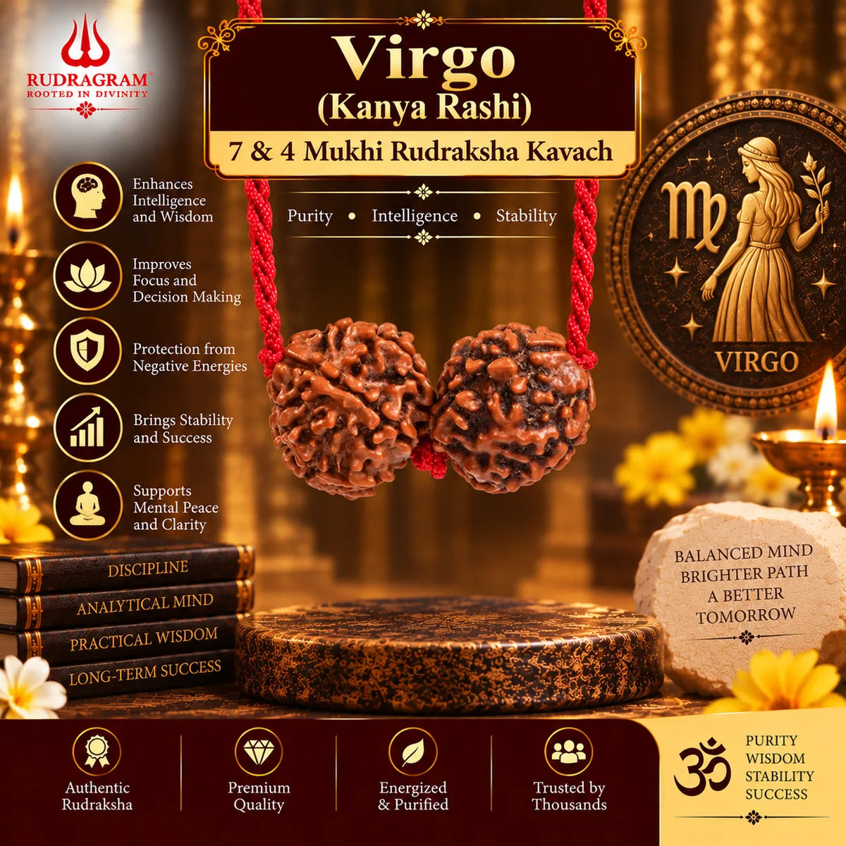Virgo Zodiac (Kanya Rashi) Rudraksha Kavach
