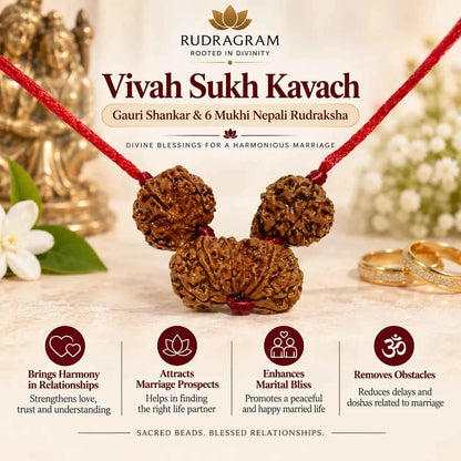 Vivah Sukh Kavach – Gauri Shankar & 6 Mukhi Nepali Rudraksha