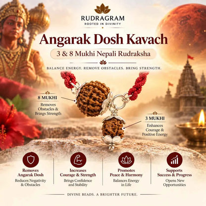 Angarak Dosh Kavach – 3 & 8 Mukhi Nepali Rudraksha