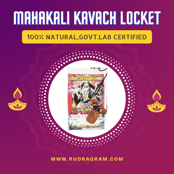 Mahakali Kavach Pendant, 100% natural and government lab certified for spiritual protection