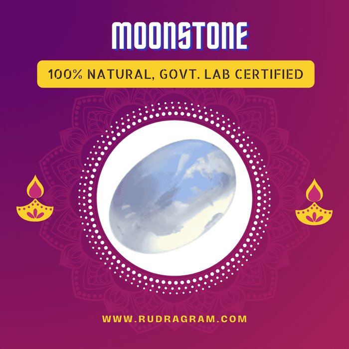 RudraGram Natural Moonstone Gemstones - 100% Certified