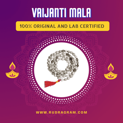 Original Vaijanti Mala with 100 percent authenticity and lab certification for spiritual practices