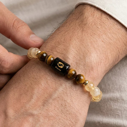 Pisces (Meen Rashi) Zodiac Bracelet – Natural Citrine & Tiger Eye