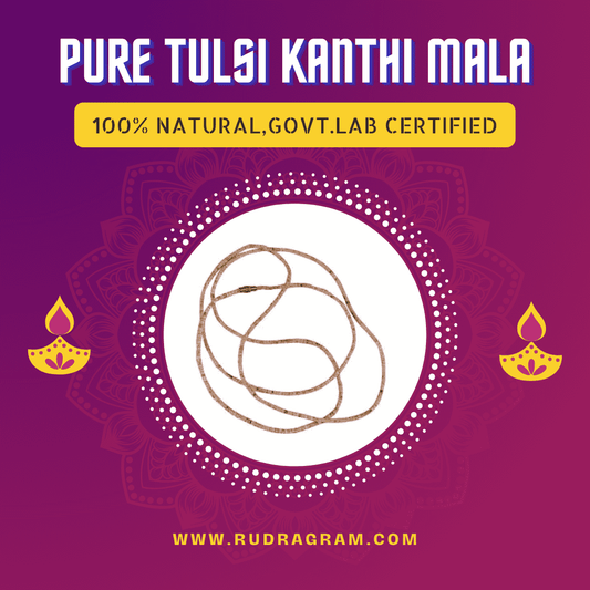 Pure Tulsi Kanthi Mala made from 100% natural materials, certified by government lab for authenticity