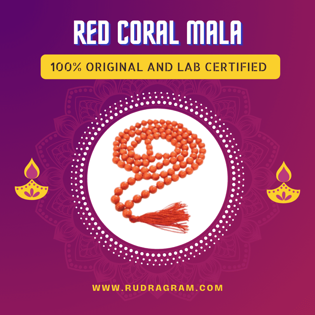 Red Coral Mala with 100% original and lab certified quality for spiritual practice and meditation