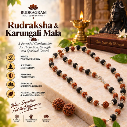 Rudraksha & Karungali Mala – 100% Natural
